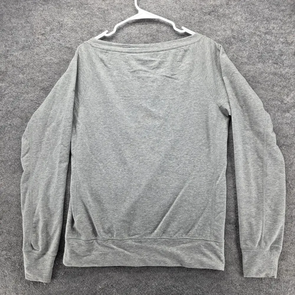 Nike Dri-FIT Sweatshirt Womens Small Gray Boat Neck Lightweight Athletic Top